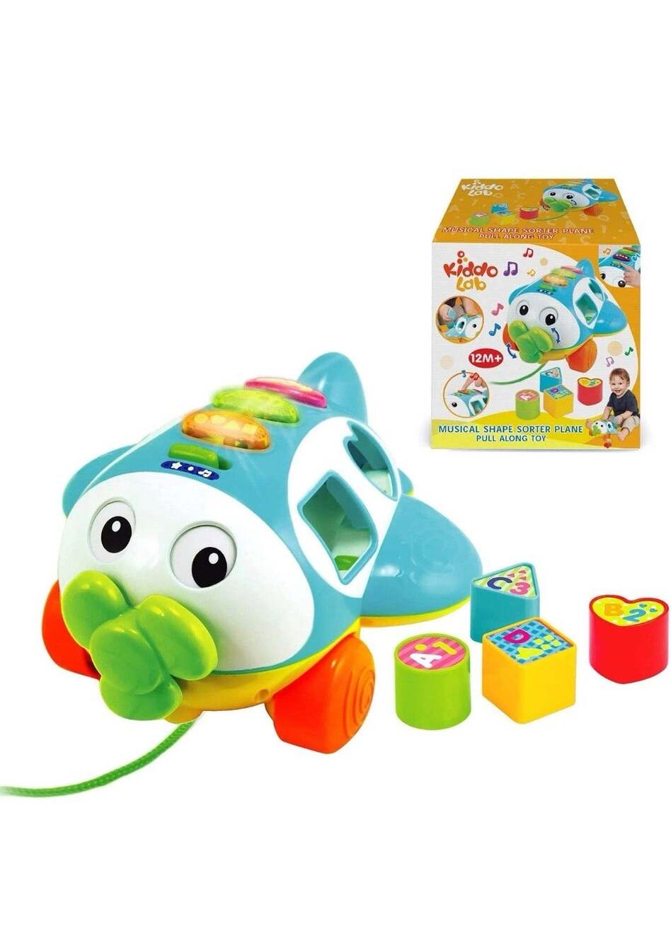 Musical Shape Sorter Plane, Pull-Along Toy - Talking and Singing Airplane Toy...